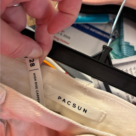 Pacsun painted  Cargo Pants with Floral Designs boho hippy - Picture 5 of 5